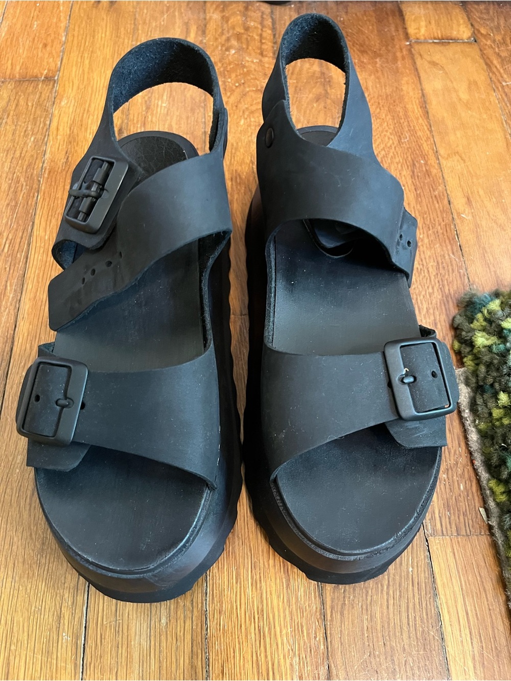 Bryr Gigi platform sandals, mono black, size 7 / 37